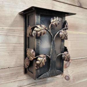Outdoor lighting, outdoor metal sconce,  light fixture, outdoor house light, wrought iron sconce,  night light