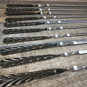 Hand Forged, Grill Utensils, Iron Gifts, Steel Gift, Stainless Steel Skewers, Cookware For Camping, Housewares, Stainless Steel Gift,
