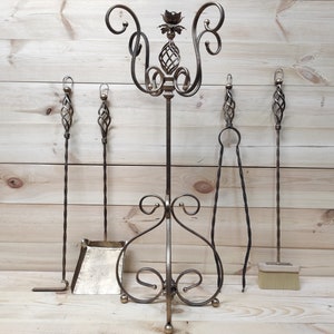 Forged fireplace tools set, Fireplace poker, Fireplace Tongs, Shovel, Broom, Hand Forged, Fireplace Gift, Fireplace Tool, Fire Poker