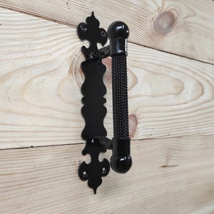 Barn door handle, gate handle. Rustic, medieval hand forged handle