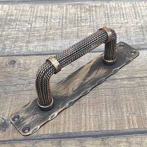 Hand Forged Barn Door Handle: Twisted Metal Gate Handle