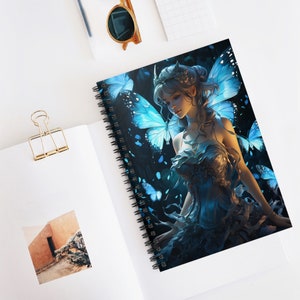 Fairytale Fairy at Night Spiral Notebook - Ruled Line 8x6 in.