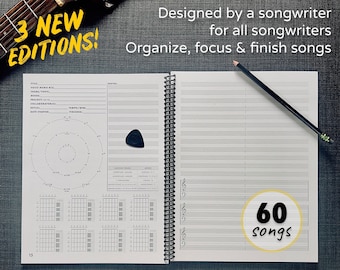 Personalized Songwriting Journal: 60 Songs, Lyrics, Music Notebook