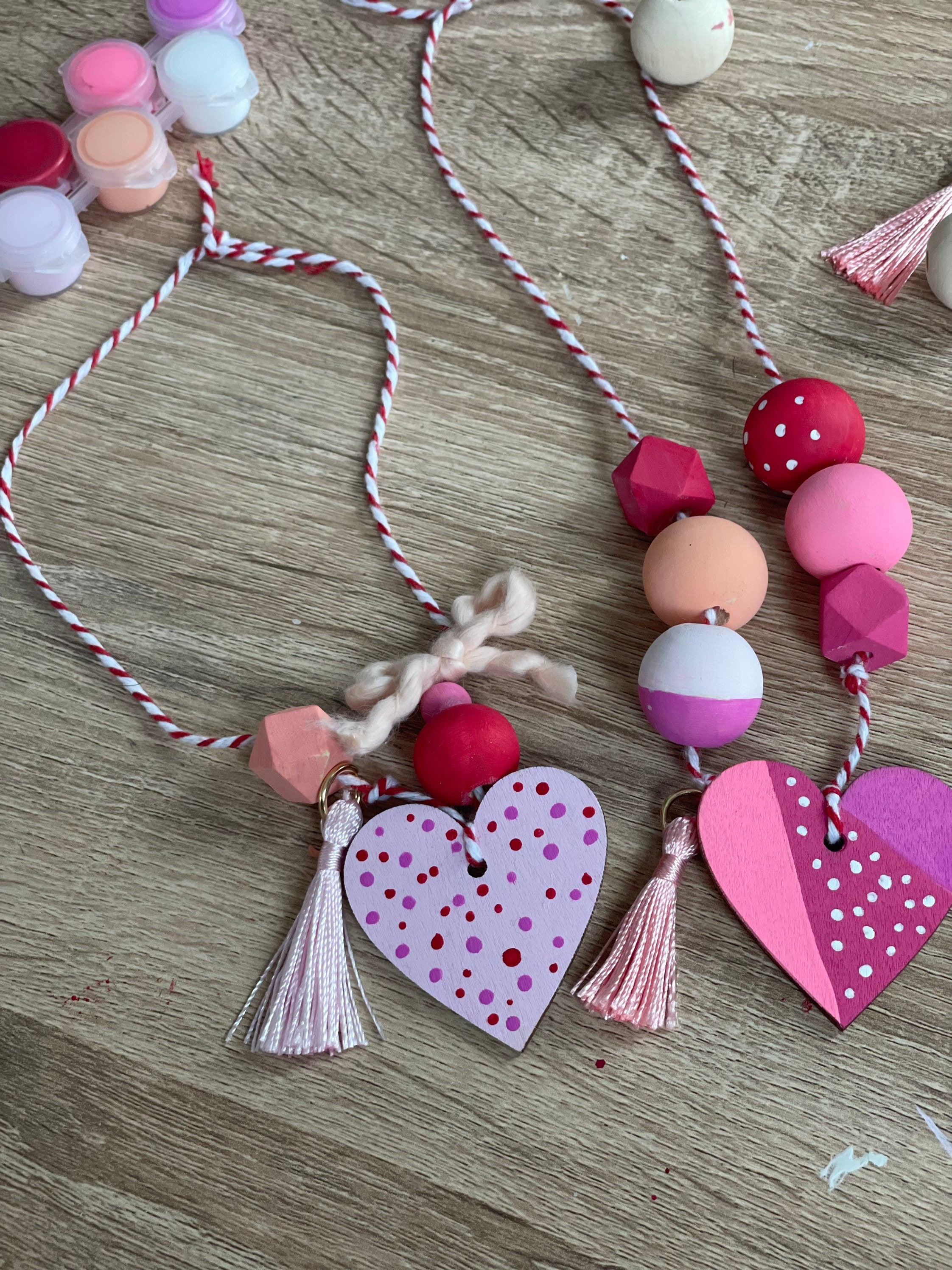 DIY Valentine Necklace Craft Kit Kids Craft Valentines Day Craft Etsy