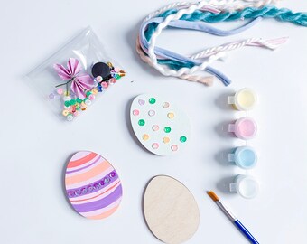 Wooden Easter Egg Magnets | Kids Craft Kit | Spring Decor