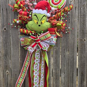 Santa Hat Green Monster Tree Topper – Unique Holiday Decoration
