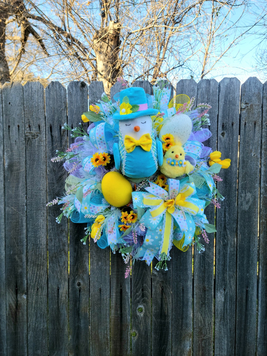 Spring Wreath, Everyday Wreath, Front Door Decor, Chick Spring Decor