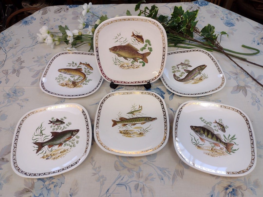 ロンシャンのスクエアフィッシュプレート6枚 - Etsy 日本