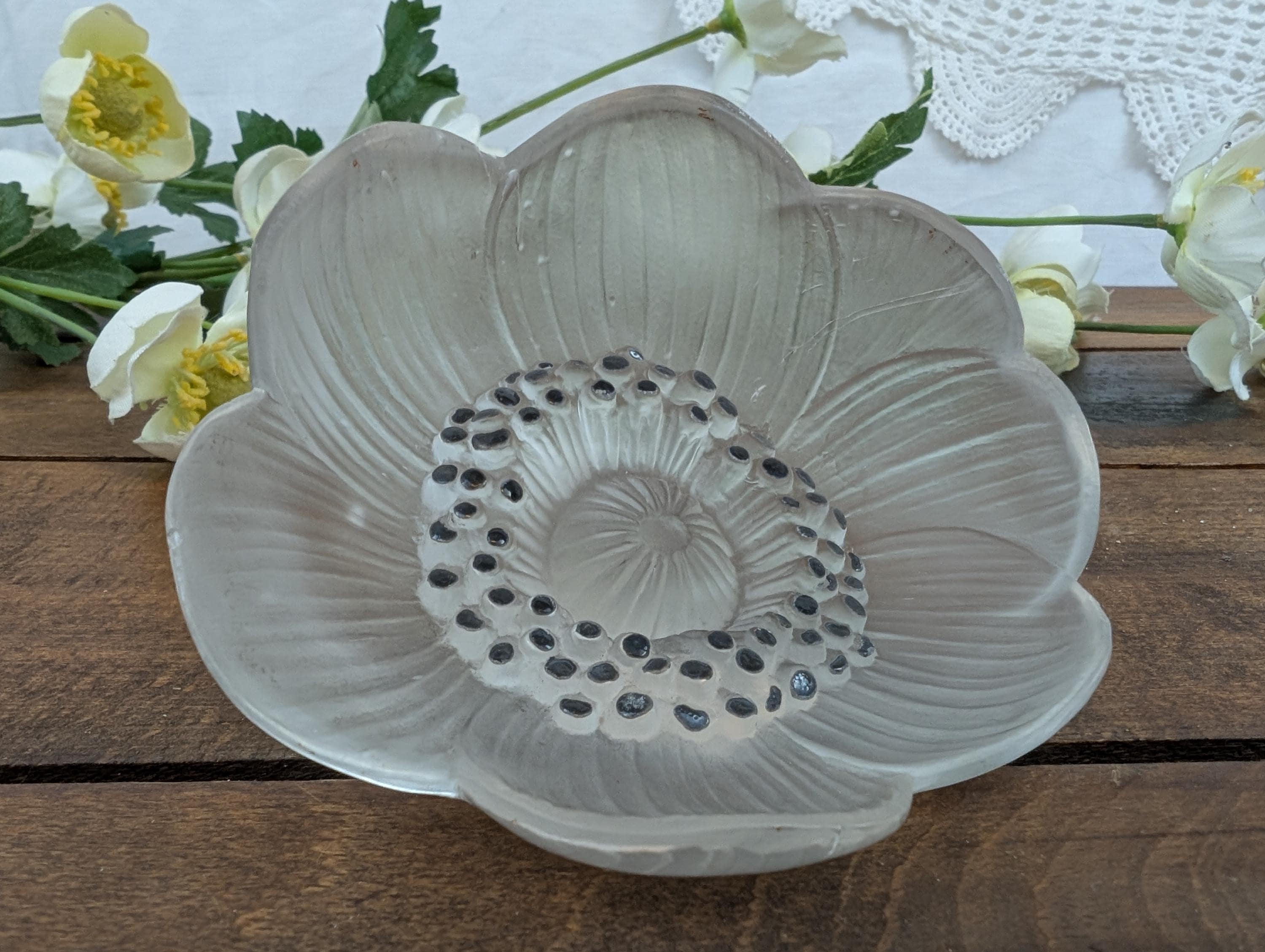 ルネ・ラリック アネモネの花 オブジェ R. LALIQUE