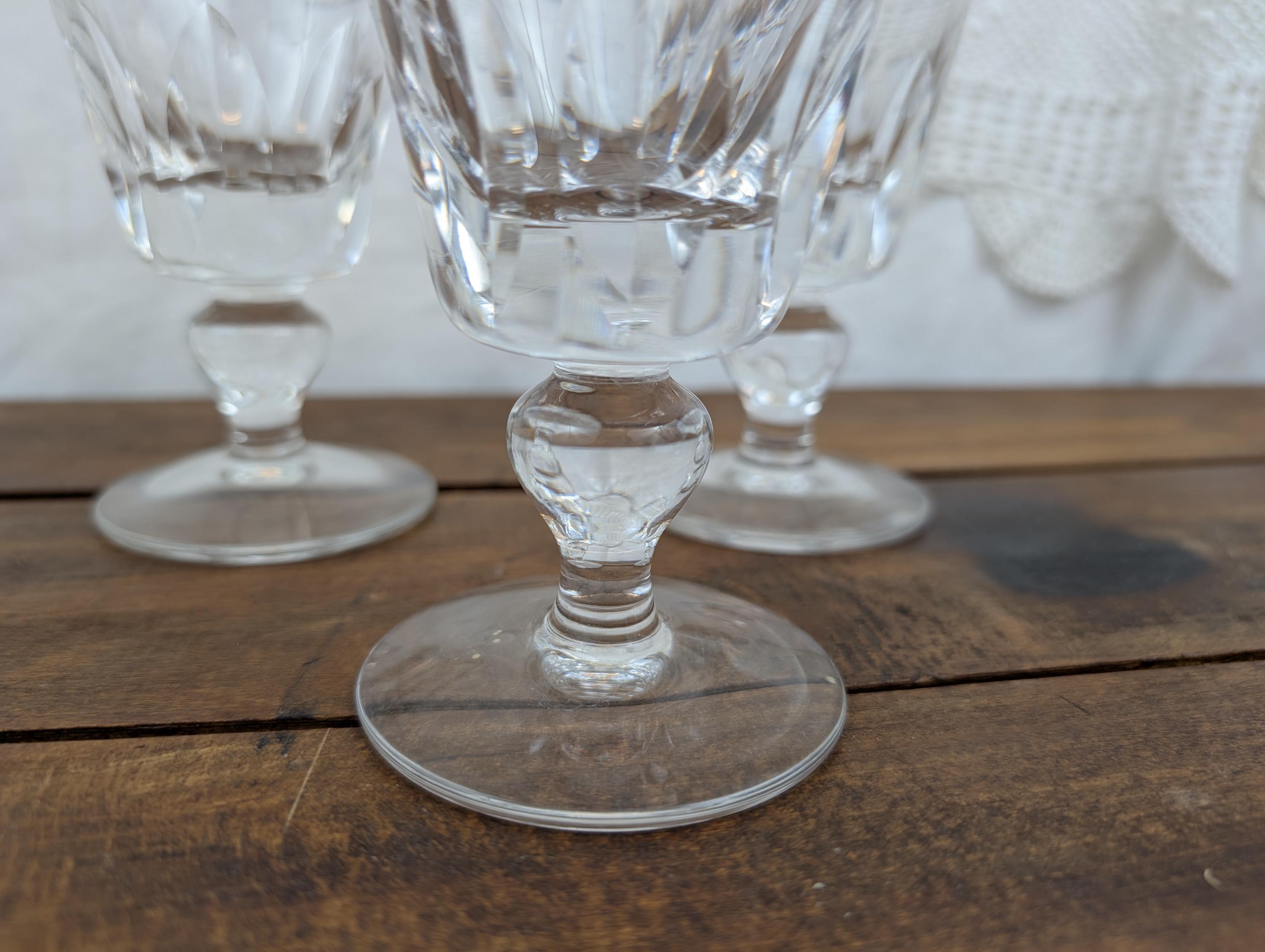 6セントルイスクリスタルステムグラス、ジャージーパターン - Etsy 日本