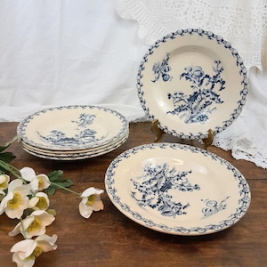 6 Gien Chardons soup plates