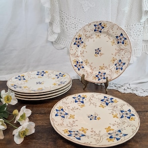 6 Creil and Montereau Anemones Plates