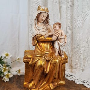Virgin and Child sculpted in plaster