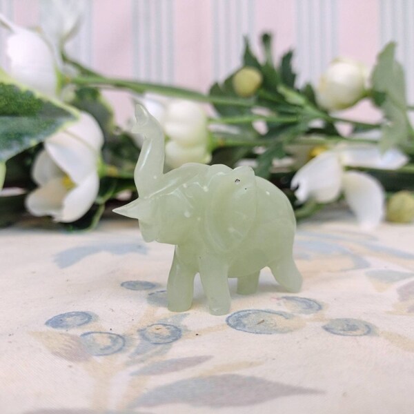 Jade Elephant Figurine Etsy