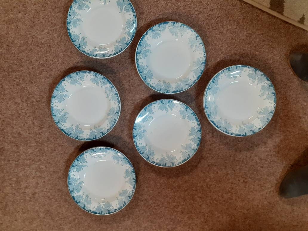 Lot de 6 Assiettes Plates Decor Platane Saint Amand