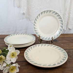 6 Choisy-Le-Roi dinner plates with small green flowers