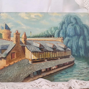Le Lavoir de Vannes huile sur carton Tromellin