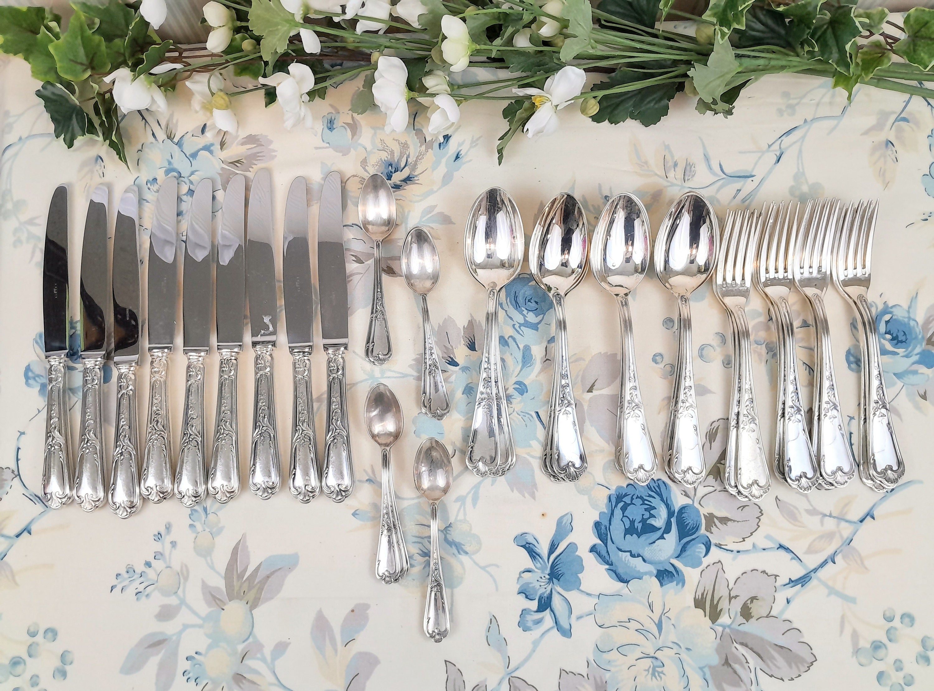 フランスアンティークアールデコ時代1920年の銀刻印トング