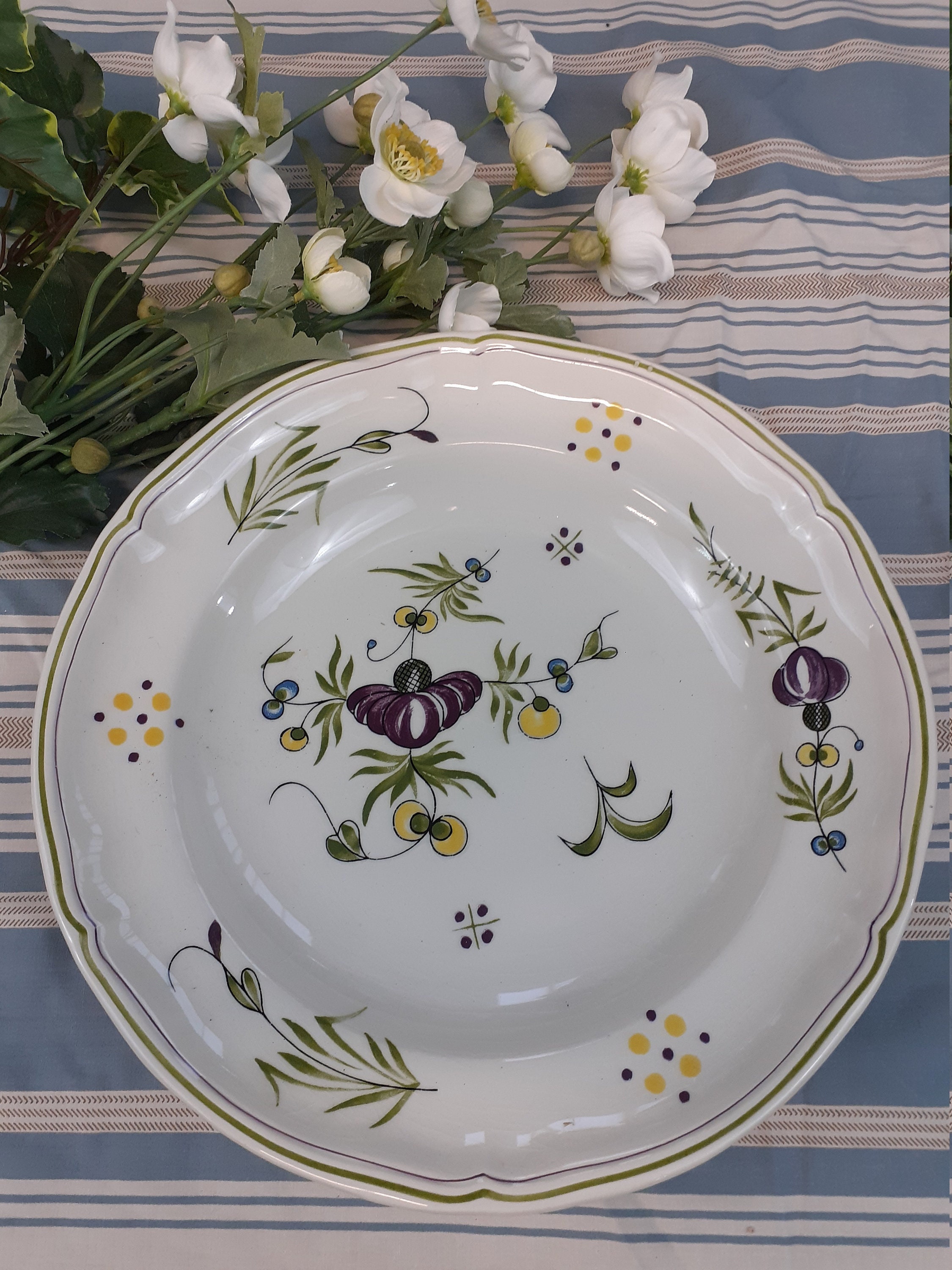 Plat Rond Longchamps Époque Villeroy et Boch