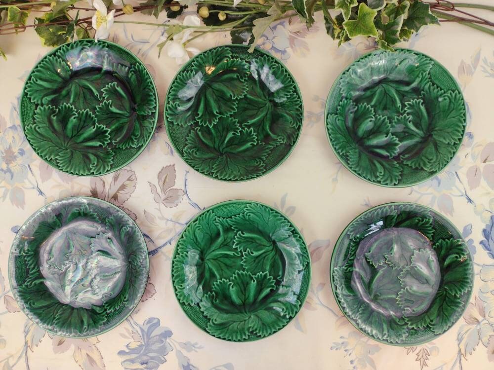 6 Clairefontaine Shaded Enamel Dessert Plates Etsy