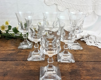 5 verres à eau en cristal Transparent Géométrique