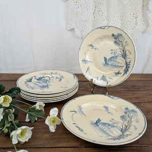 8 Gien Marines Soup Plates