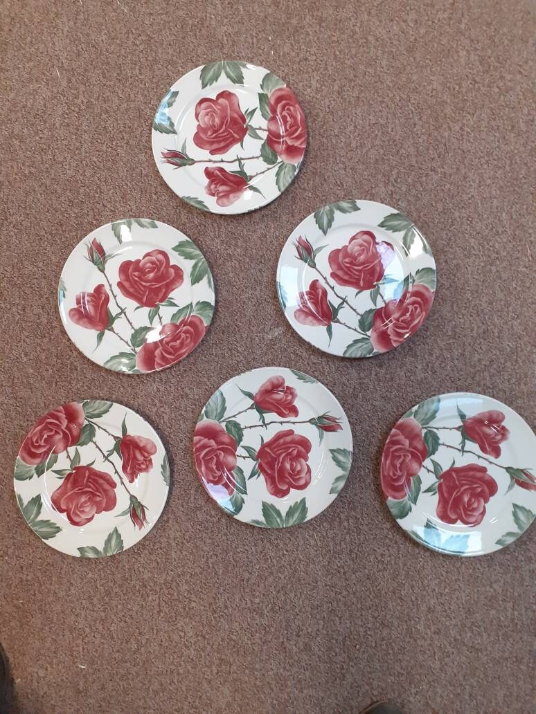 6 Assiettes à Dessert Roses Claytan