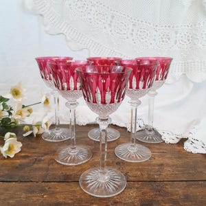 6 Tommy Saint Louis Red Wine Glasses