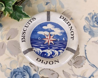 Sarreguemines advertising ashtray from Biscuits Pernot Dijon
