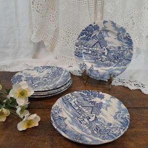 6 English Style Dessert Plates