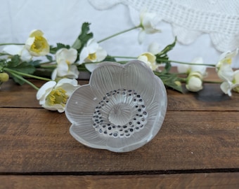 ラリッククリスタル花瓶スズメ装飾ダンピエールモデルヴィンテージ