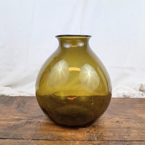 Green blown glass vase