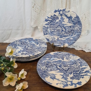 6 English Style Dinner Plates