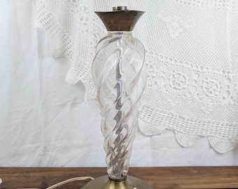Glass and brass lamp base