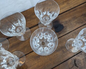6セントルイスクリスタルステムグラス、ジャージーパターン - Etsy 日本