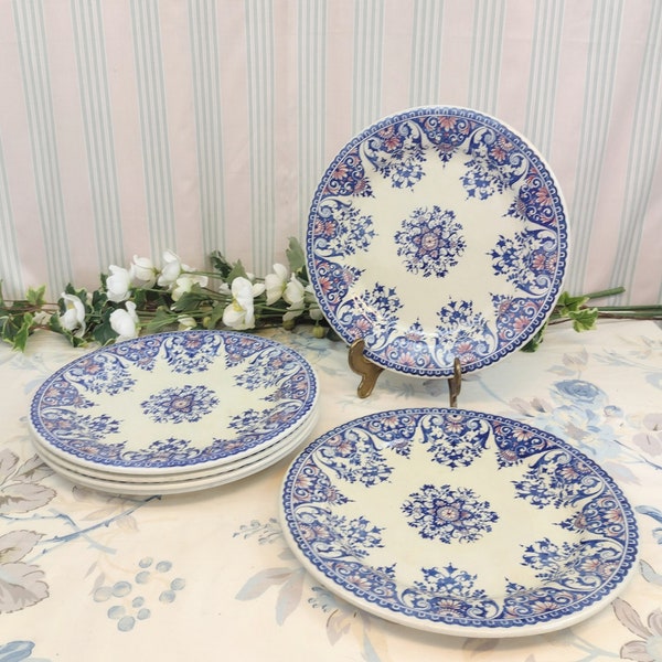 6 Assiettes plates Gien Rouen