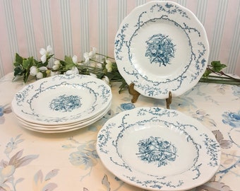 6 Clairefontaine Pompadour soup plates