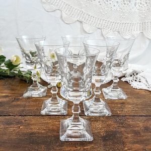 6 Bayel crystal wine glasses