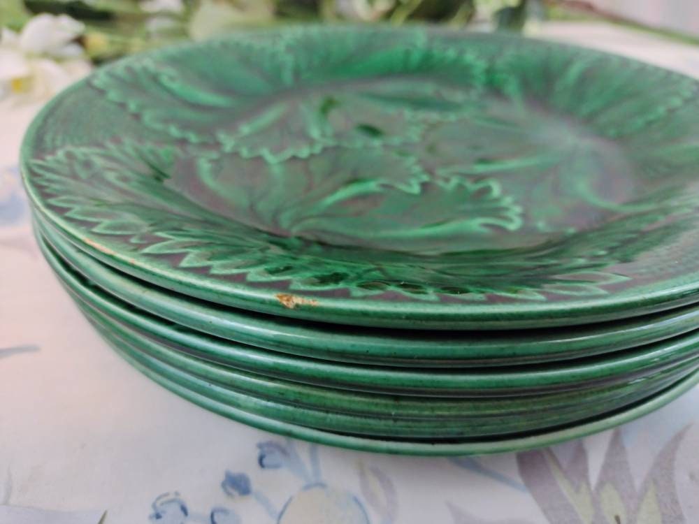 6 Clairefontaine Shaded Enamel Dessert Plates Etsy