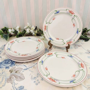 6 Villeroy and Boch Florida dinner plates
