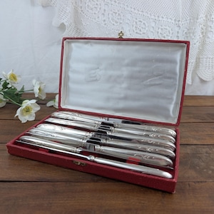 12 Silver-plated metal knives