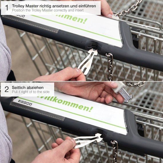 Einkaufswagenlöser Schlüsselanhänger Trolley Master Für ALLE Einkaufswagen  schwarz, Abziehbarer Einkaufswagenchip Einkaufs-chip Aus Metall -   Norway