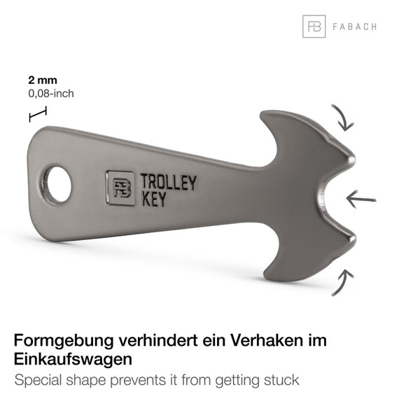 Einkaufswagenlöser Schlüsselanhänger Trolley Key aus Metall