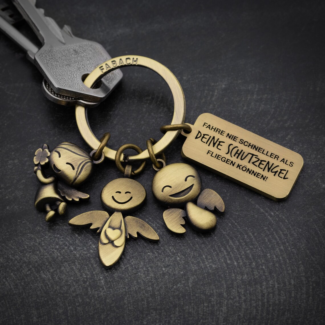 Guardian Angel Keychain 3 Angels Driving Carefully Guardian Etsy