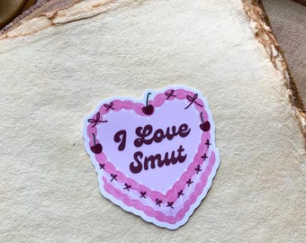 Adesivo Vintage Smut Cake | Coração Rosa, Vinil Impermeável