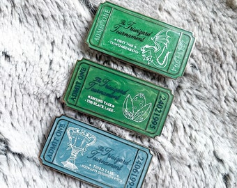 LE Triwizard Set Magical Ticket Enamel Pins || Pins de lapela de viagem para torneio de bruxos