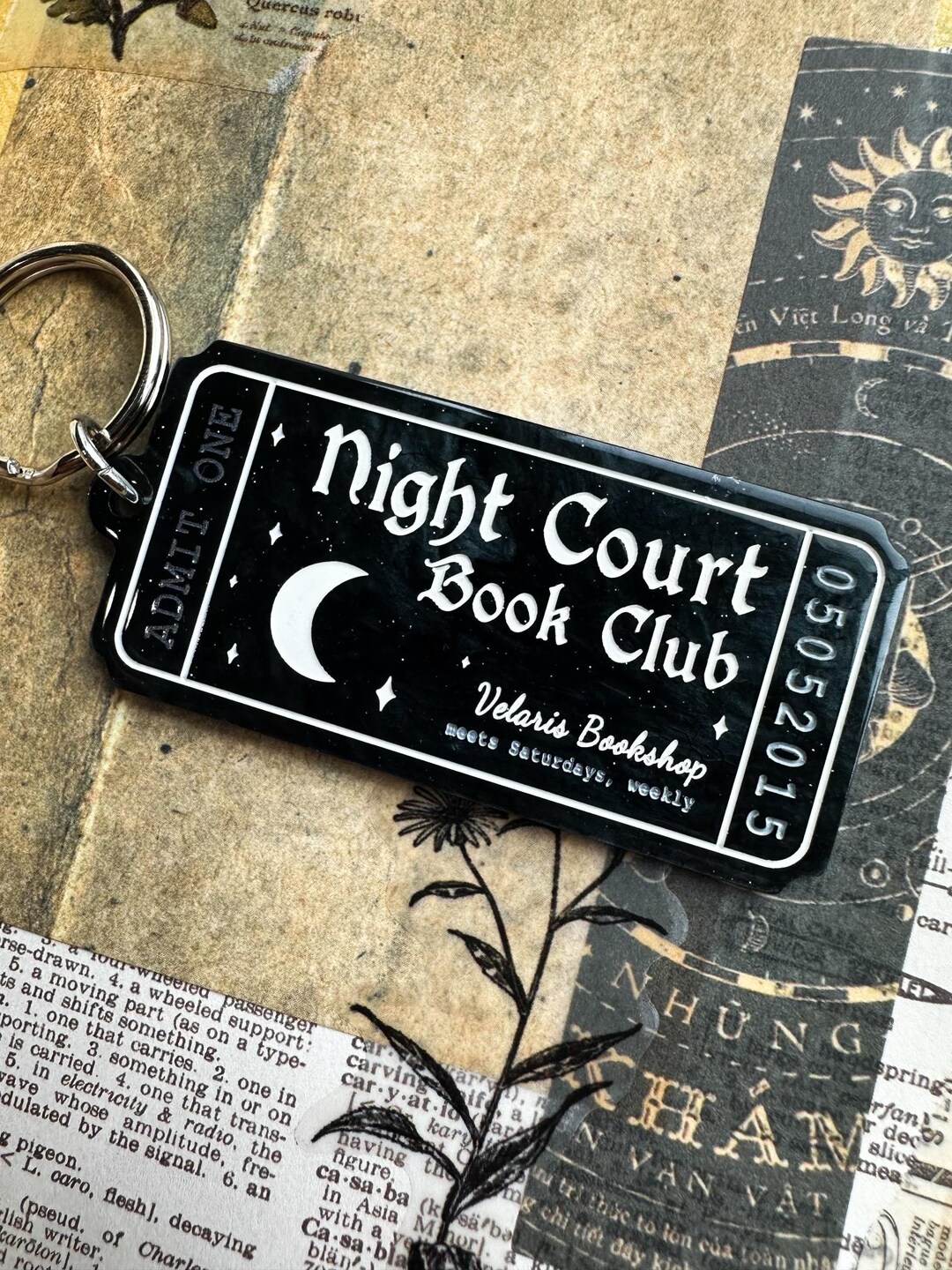 Night Court Acrylic Glitter Swirl Keychain | Bookish ACOTAR Acrylic ...