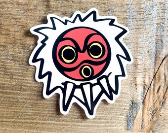 Princess Mononoke Mask Vinyl Sticker | Animated Movie Kindle Water Bottle Sticker