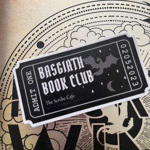 Pegatina de vinilo para entradas del Club de lectura Basgiath / Pegatina para Kindle de la Llama de Hierro del Cuarto Ala