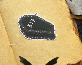 Adesivo de vinil RIP Vintage Cake | Acabamento fosco à prova d'água